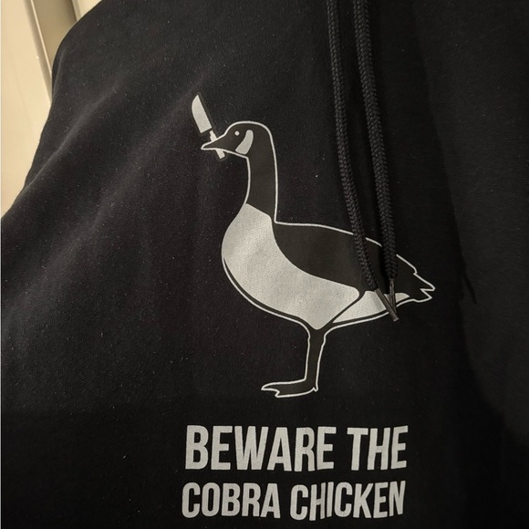 Black Hoodie with “Beware the Cobra Chicken” Print - Picture 2 of 3